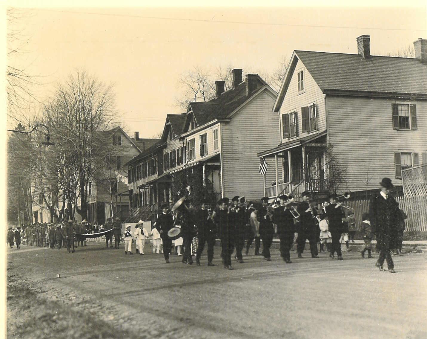 Parade on MacCulloch Avenue, circa 1920